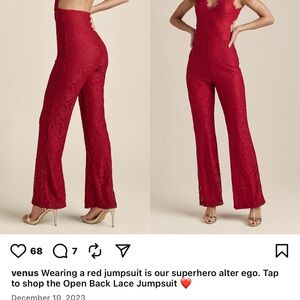 VENUS Scarlet Lace Jumpsuit
